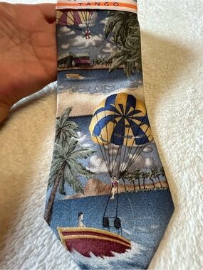Vintage Tropical Beach Parasailing